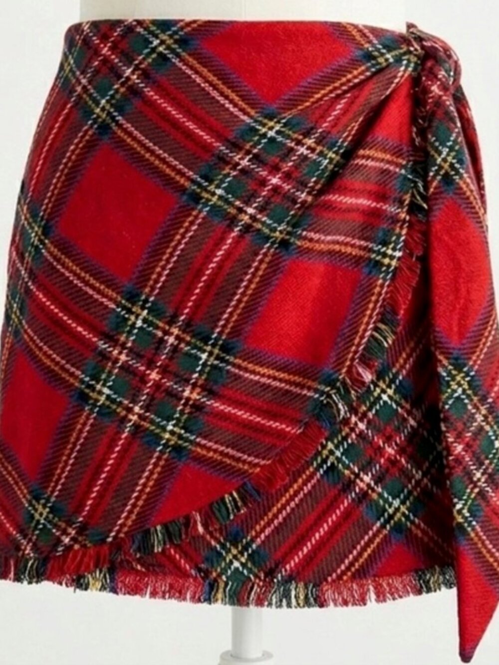 Judith March Faux Wrap Plaid Skirt
